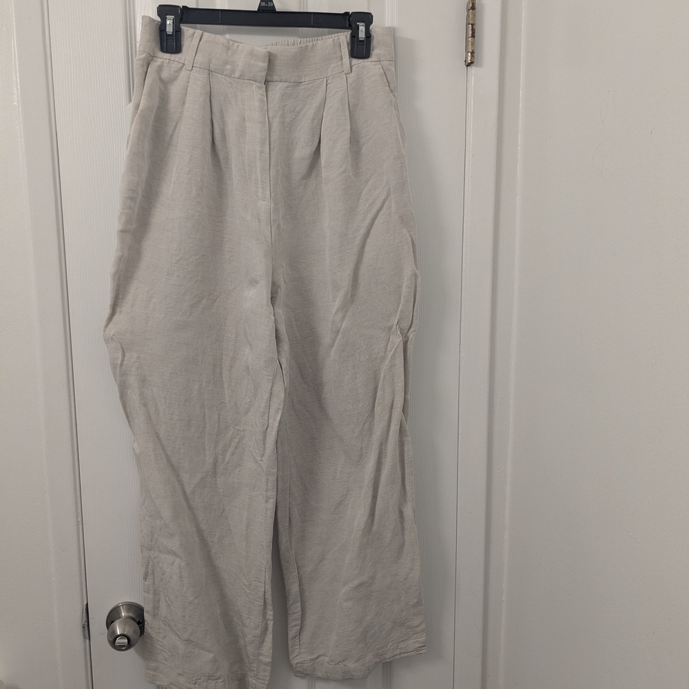 H&M Beige Elastic Waist Pants